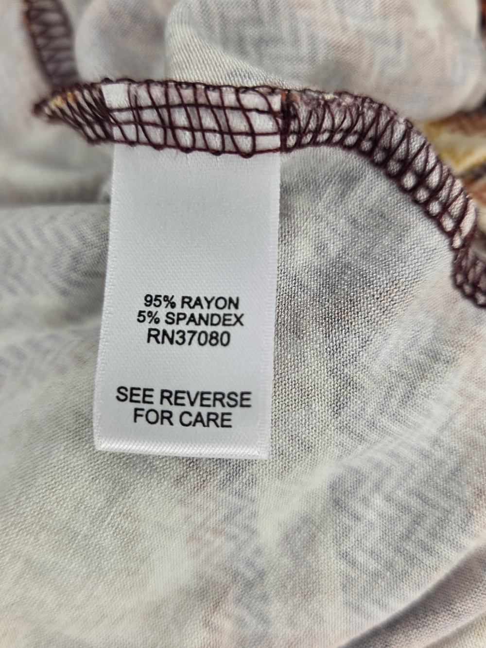 Cato Plaid Long-Sleeve Swing Top - Cream & Brown Size Medium - Picture 7 of 8